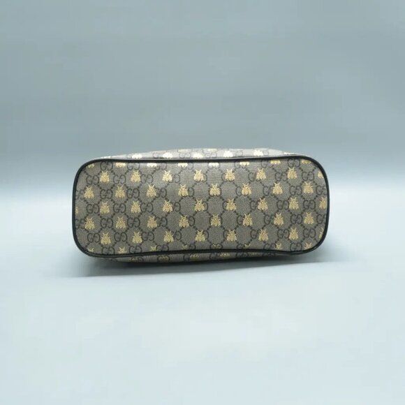 100% Authentic GUCCI Brown Bee Canvas Satchel 1026-111424 - Picture 5 of 12